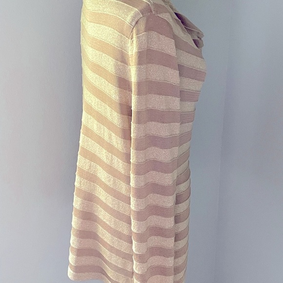 Jones of New York Metalic Gold Long Sleeve Scoop Neck Sweater size XL - Picture 3 of 7